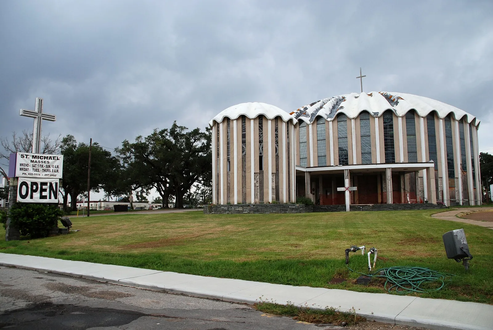 St. Michael Catholic Church, the scalloped-roof fishermen's church on Point Cadet in Biloxi.