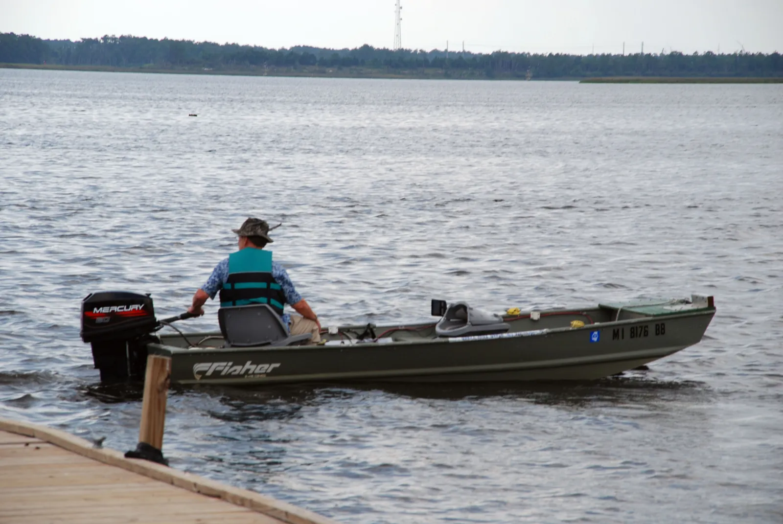 A boater sets out on the Back Bay of Biloxi, the water that forms North Biloxi's southern edge.
