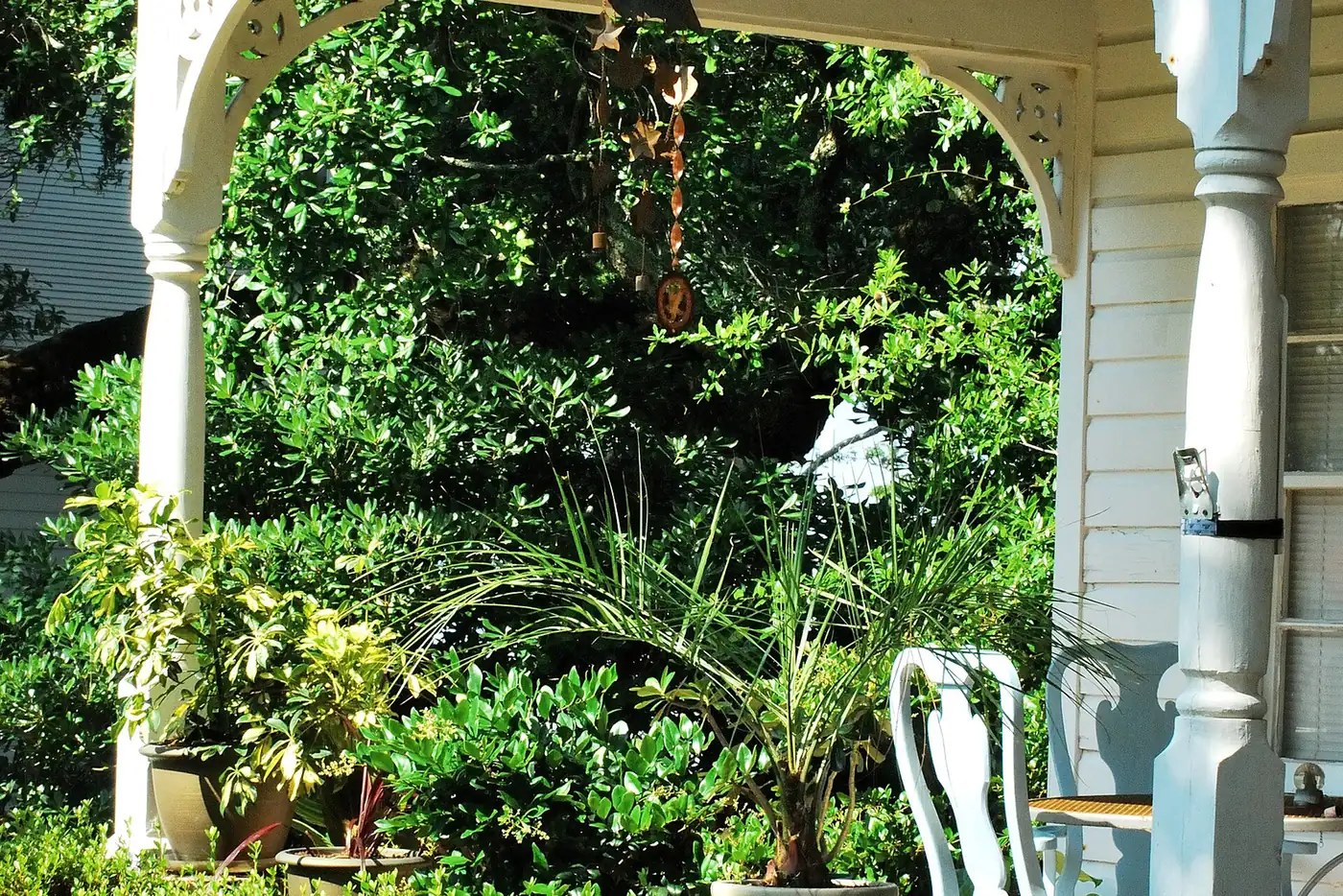 The front porch of a house on St. Paul Street in Biloxi.