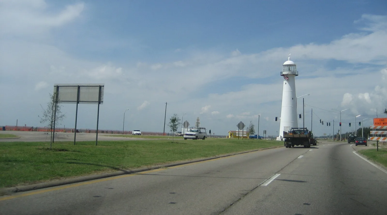 The Biloxi Lighthouse in the median of Beach Boulevard, where daily tours start from the Biloxi Visitors Center.